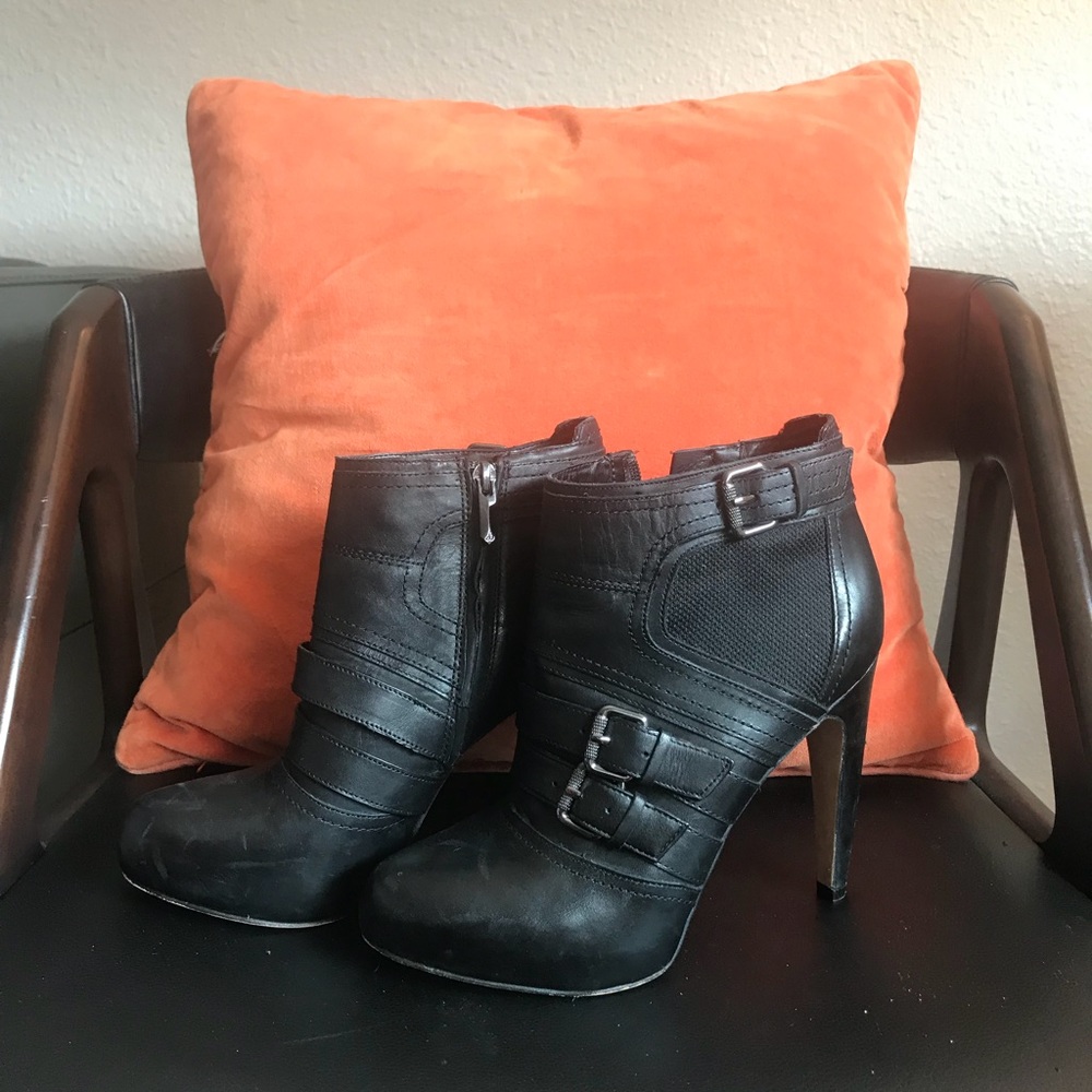 Black high heel boot